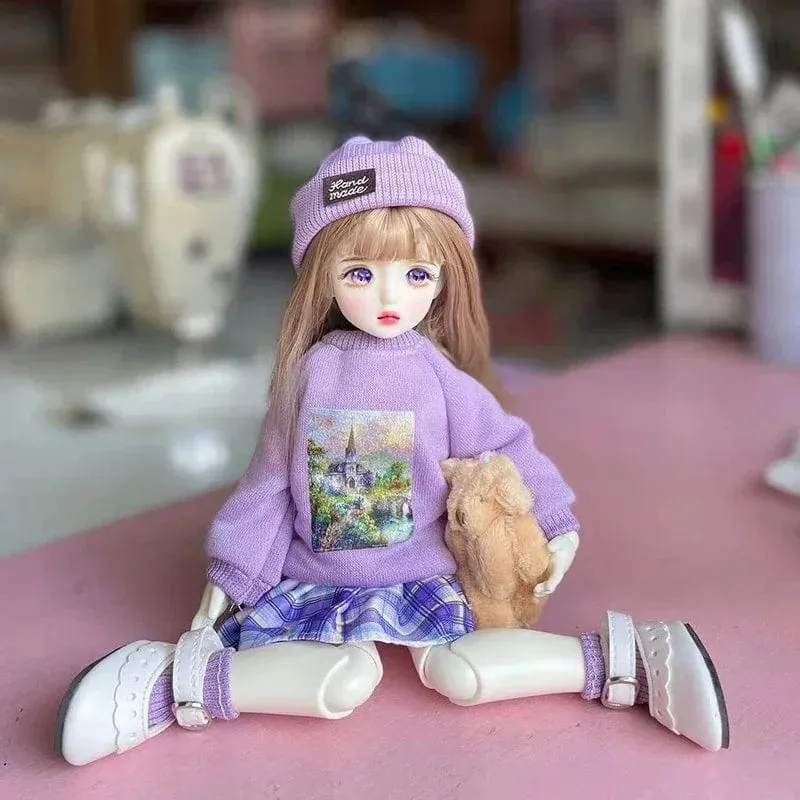 Vollständiges Set 1/6 BJD Puppe Modeanzug 30CM Puppe mit 3 Paar Augen Blythe Puppe Kinder Mädchen Spielzeug Geschenk (offener Kopf)