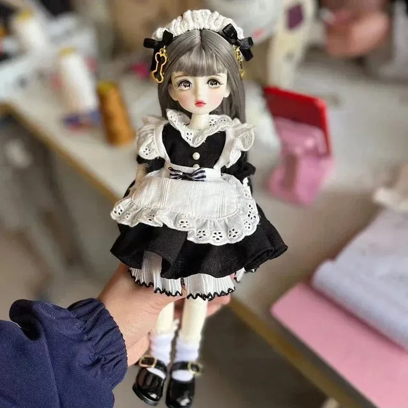 Vollständiges Set 1/6 BJD Puppe Modeanzug 30CM Puppe mit 3 Paar Augen Blythe Puppe Kinder Mädchen Spielzeug Geschenk (offener Kopf)