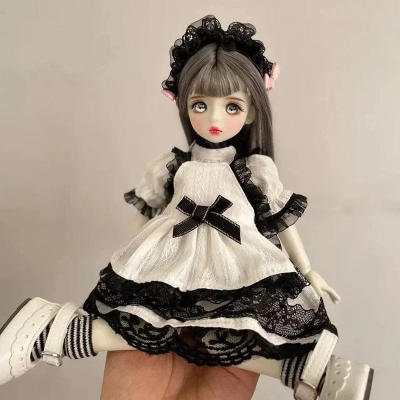 Vollständiges Set 1/6 BJD Puppe Modeanzug 30CM Puppe mit 3 Paar Augen Blythe Puppe Kinder Mädchen Spielzeug Geschenk (offener Kopf)