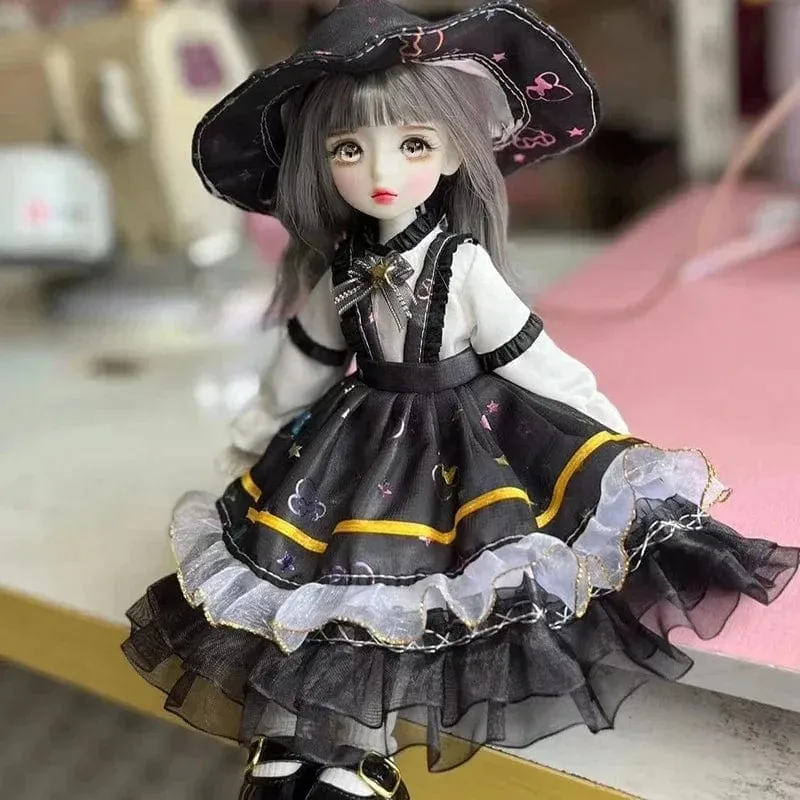 Vollständiges Set 1/6 BJD Puppe Modeanzug 30CM Puppe mit 3 Paar Augen Blythe Puppe Kinder Mädchen Spielzeug Geschenk (offener Kopf)