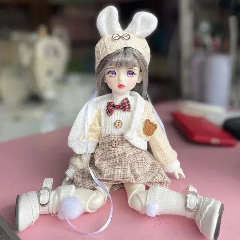 Vollständiges Set 1/6 BJD Puppe Modeanzug 30CM Puppe mit 3 Paar Augen Blythe Puppe Kinder Mädchen Spielzeug Geschenk (offener Kopf)