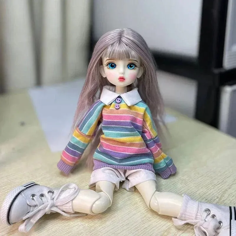 Vollständiges Set 1/6 BJD Puppe Modeanzug 30CM Puppe mit 3 Paar Augen Blythe Puppe Kinder Mädchen Spielzeug Geschenk (offener Kopf)