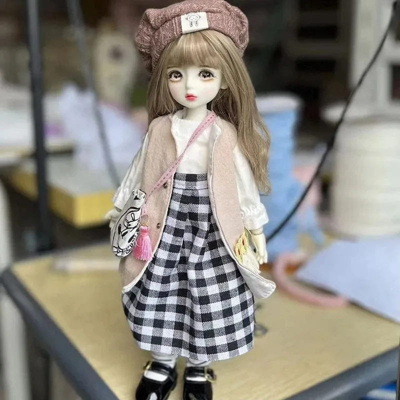 Vollständiges Set 1/6 BJD Puppe Modeanzug 30CM Puppe mit 3 Paar Augen Blythe Puppe Kinder Mädchen Spielzeug Geschenk (offener Kopf)