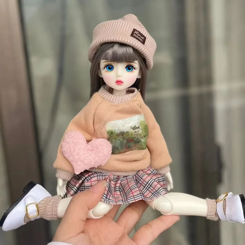 Vollständiges Set 1/6 BJD Puppe Modeanzug 30CM Puppe mit 3 Paar Augen Blythe Puppe Kinder Mädchen Spielzeug Geschenk (offener Kopf)