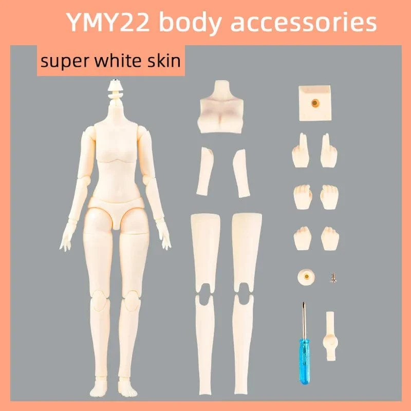 YMY22 Körper Obitsu24 22 cm Mädchenpuppe mit beweglichen Gelenken für GSC, Blyth, ICY, 1/6 Bjd Puppenkopffigur Ersatzhandspielzeugzubehör