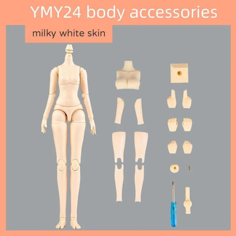 YMY22 Körper Obitsu24 22 cm Mädchenpuppe mit beweglichen Gelenken für GSC, Blyth, ICY, 1/6 Bjd Puppenkopffigur Ersatzhandspielzeugzubehör
