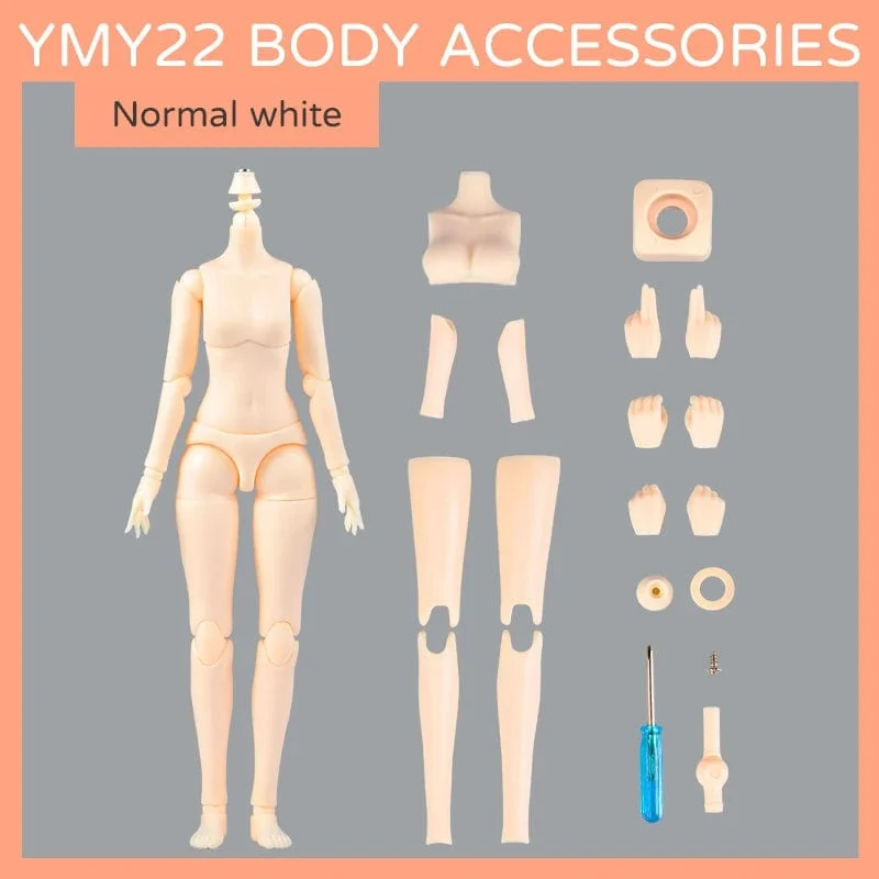 YMY22 Körper Obitsu24 22 cm Mädchenpuppe mit beweglichen Gelenken für GSC, Blyth, ICY, 1/6 Bjd Puppenkopffigur Ersatzhandspielzeugzubehör
