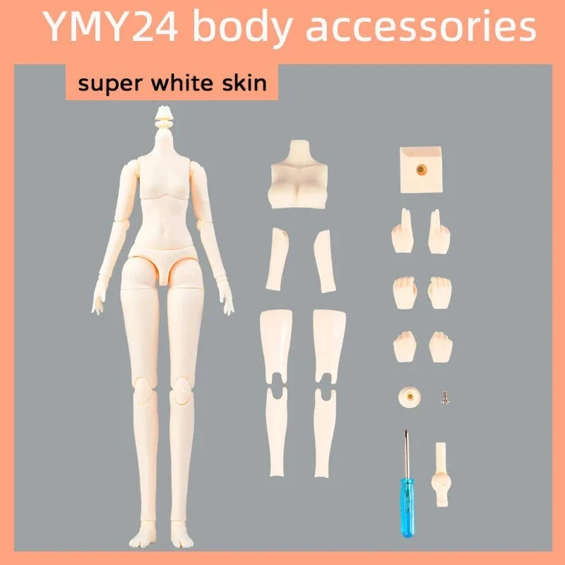 YMY22 Körper Obitsu24 22 cm Mädchenpuppe mit beweglichen Gelenken für GSC, Blyth, ICY, 1/6 Bjd Puppenkopffigur Ersatzhandspielzeugzubehör