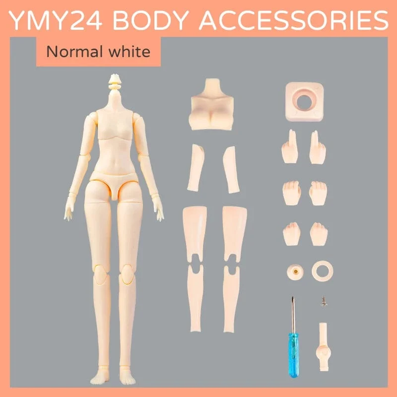 YMY22 Körper Obitsu24 22 cm Mädchenpuppe mit beweglichen Gelenken für GSC, Blyth, ICY, 1/6 Bjd Puppenkopffigur Ersatzhandspielzeugzubehör