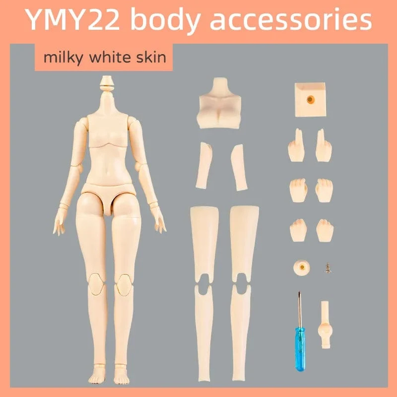 YMY22 Körper Obitsu24 22 cm Mädchenpuppe mit beweglichen Gelenken für GSC, Blyth, ICY, 1/6 Bjd Puppenkopffigur Ersatzhandspielzeugzubehör