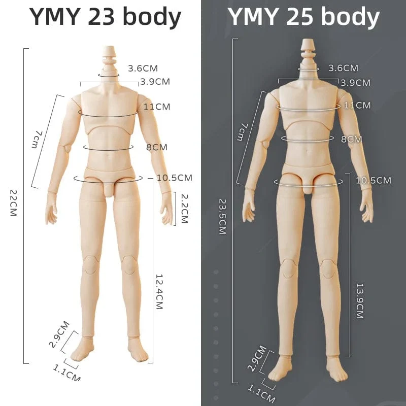 22 cm 23.5 cm YMY23/25 Männliche Körper Joint Puppe DIY Junge Körper für Blyth, GSC Kopf, ob22, ob23, ob24 BJD Puppe Zubehör Spielzeug