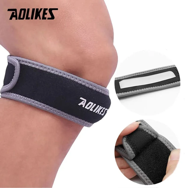 AOLIKES 1 STÜCKE Einstellbare Knie Patella Dämpfung Neopren Band Knie Unterstützung Sport Lauf Knie Brace Pads