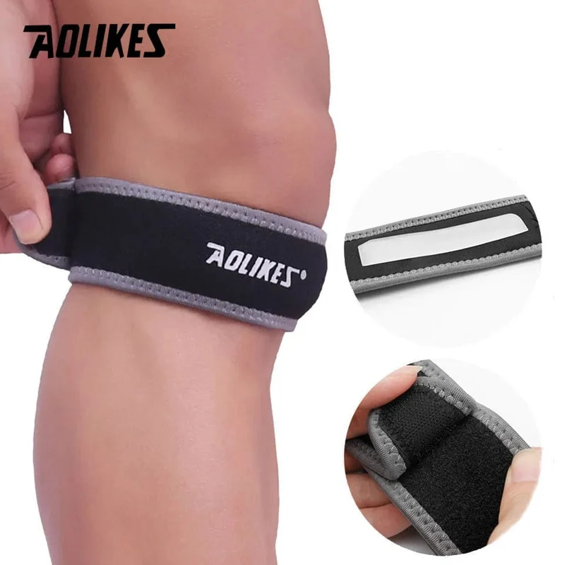 AOLIKES 1 STÜCKE Einstellbare Knie Patella Dämpfung Neopren Band Knie Unterstützung Sport Lauf Knie Brace Pads