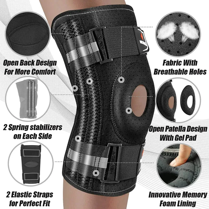 NEENCA Knieorthese für Knieschmerzen, Kniestütze mit seitlichen Stabilisatoren, Männer und Frauen, Arthritis, Meniskusriss, vorderer Kreuzbandriss, PCL, Läufer, Sport