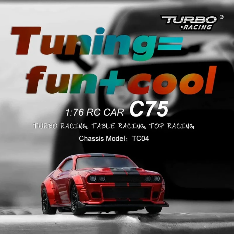 Turbo Racing 1:76 C71 C72 C73 C74 C75 RTR Flachlaufspielzeug auf der Straße RC-Auto Proportionales Fernsteuerungsspielzeug für Kinder und Erwachsene