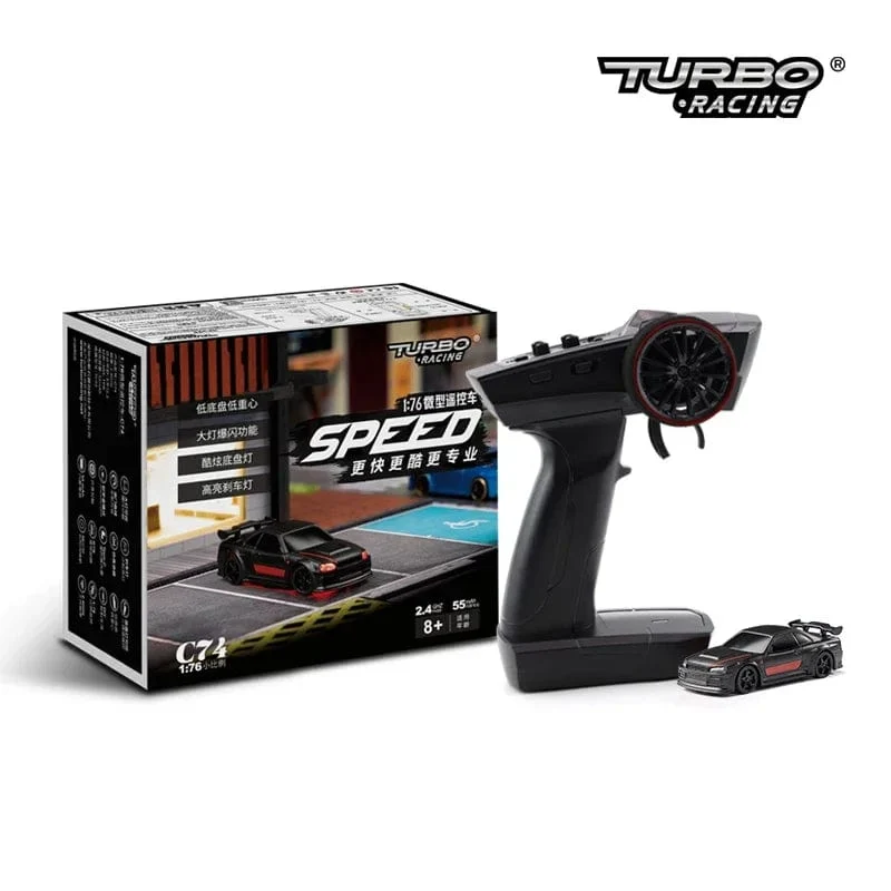 Turbo Racing 1:76 C71 C72 C73 C74 C75 RTR Flachlaufspielzeug auf der Straße RC-Auto Proportionales Fernsteuerungsspielzeug für Kinder und Erwachsene