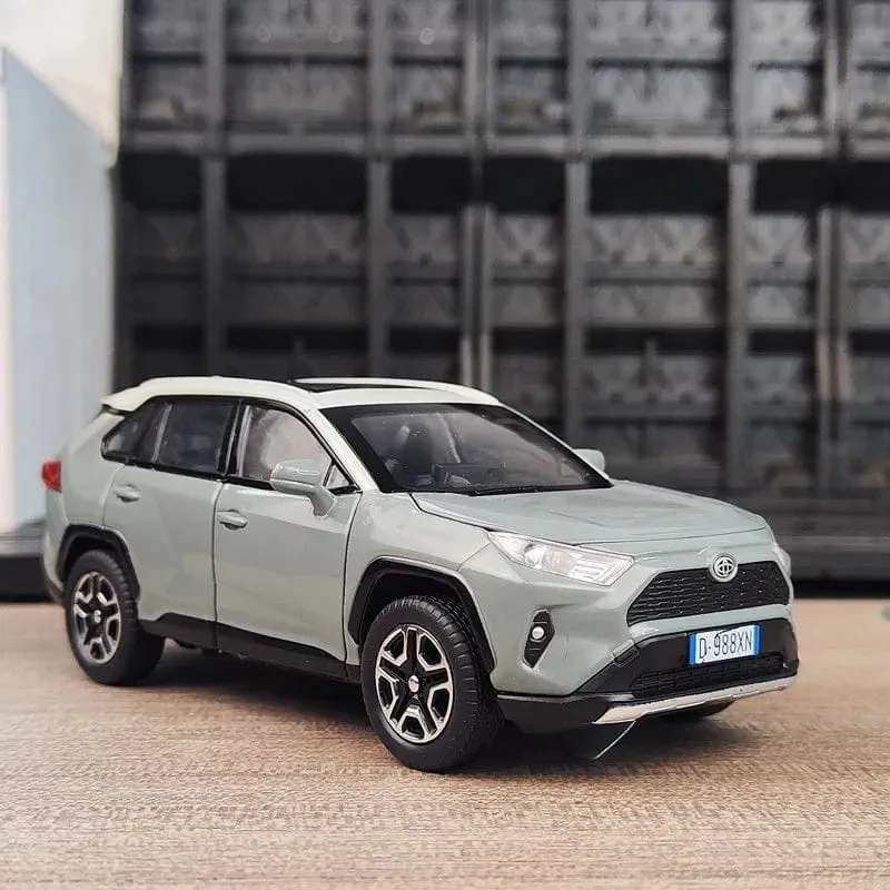 1:32 RAV4 SUV 2023 Legierung Druckguss Spielzeugauto Modell Sound und Licht Pull Back Kinderspielzeug Sammlerstücke Geburtstagsgeschenk