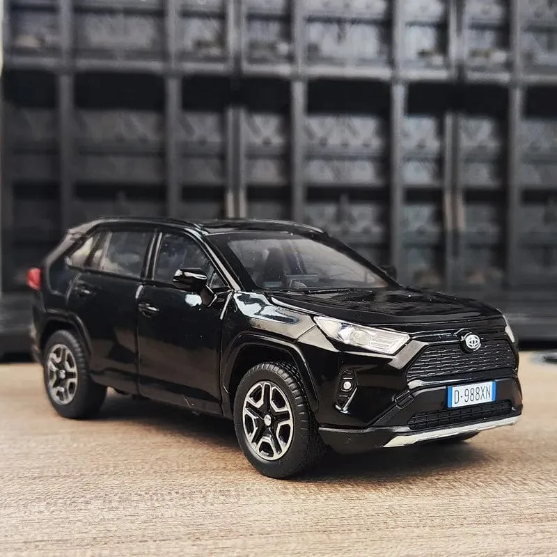 1:32 RAV4 SUV 2023 Legierung Druckguss Spielzeugauto Modell Sound und Licht Pull Back Kinderspielzeug Sammlerstücke Geburtstagsgeschenk