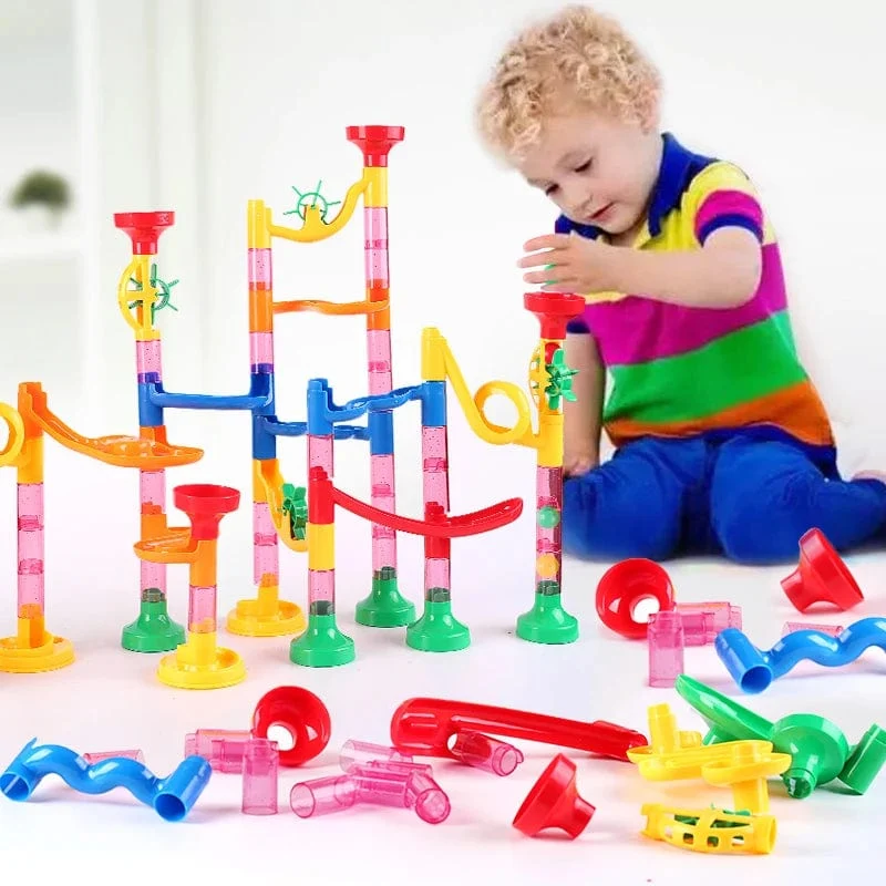 DIY Labyrinth Kugeln Track Bausteine ​​Spielzeug Für Kinder Bau Marmor Rennen Run Pipeline Block Pädagogisches Spielzeug Spiel
