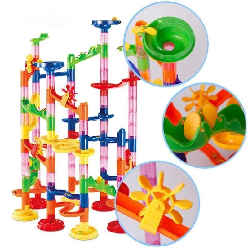 DIY Labyrinth Kugeln Track Bausteine ​​Spielzeug Für Kinder Bau Marmor Rennen Run Pipeline Block Pädagogisches Spielzeug Spiel