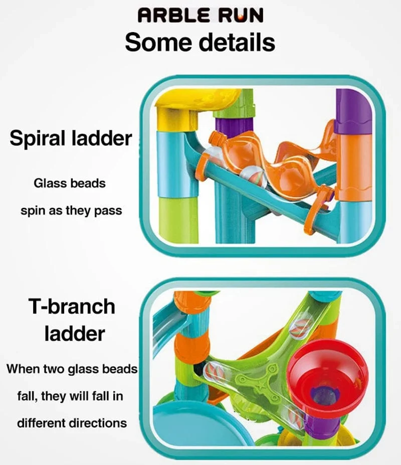 Murmelbahn Rennstrecke Bausteine ​​Kinder 3D Labyrinth Ball Rolle Spielzeug DIY Murmelbahn Rennen Untersetzer Set Weihnachtsgeschenk