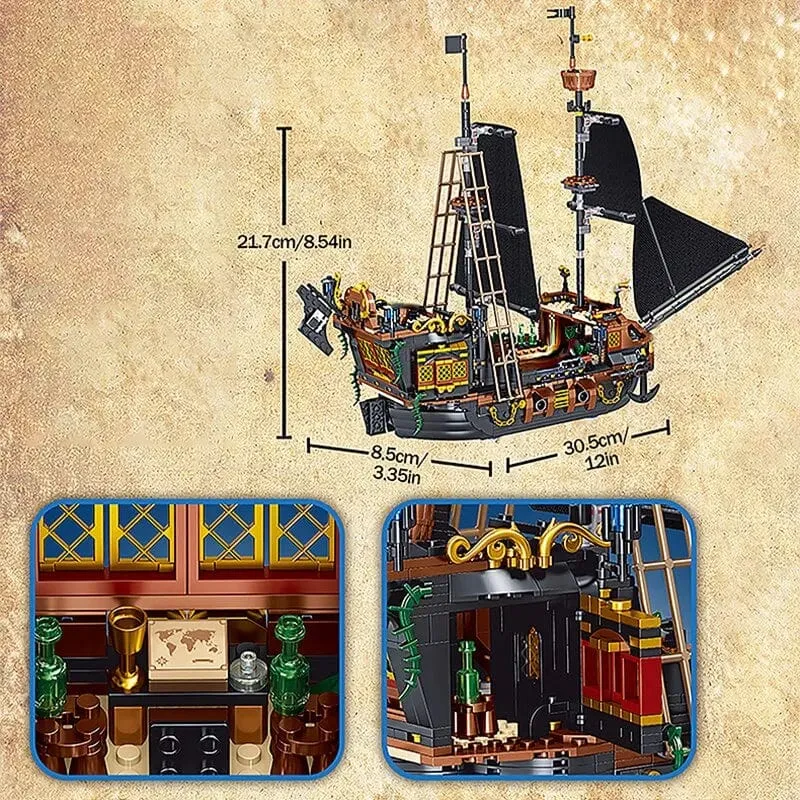 Piratenschiff Bausteine ​​Segeln Storm Schiff MOC Modell Bricks Kits Kreative Desktop Dekoration kinder Pädagogisches DIY Spielzeug