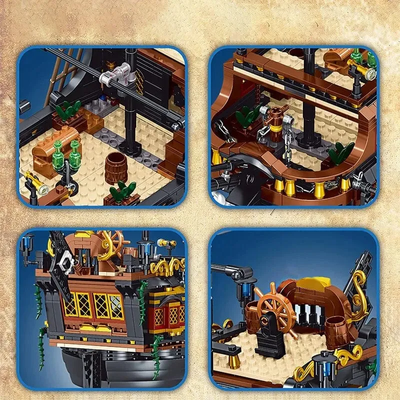 Piratenschiff Bausteine ​​Segeln Storm Schiff MOC Modell Bricks Kits Kreative Desktop Dekoration kinder Pädagogisches DIY Spielzeug