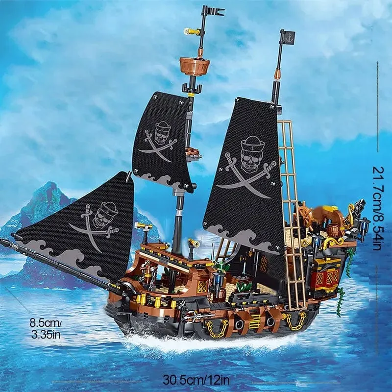 Piratenschiff Bausteine ​​Segeln Storm Schiff MOC Modell Bricks Kits Kreative Desktop Dekoration kinder Pädagogisches DIY Spielzeug