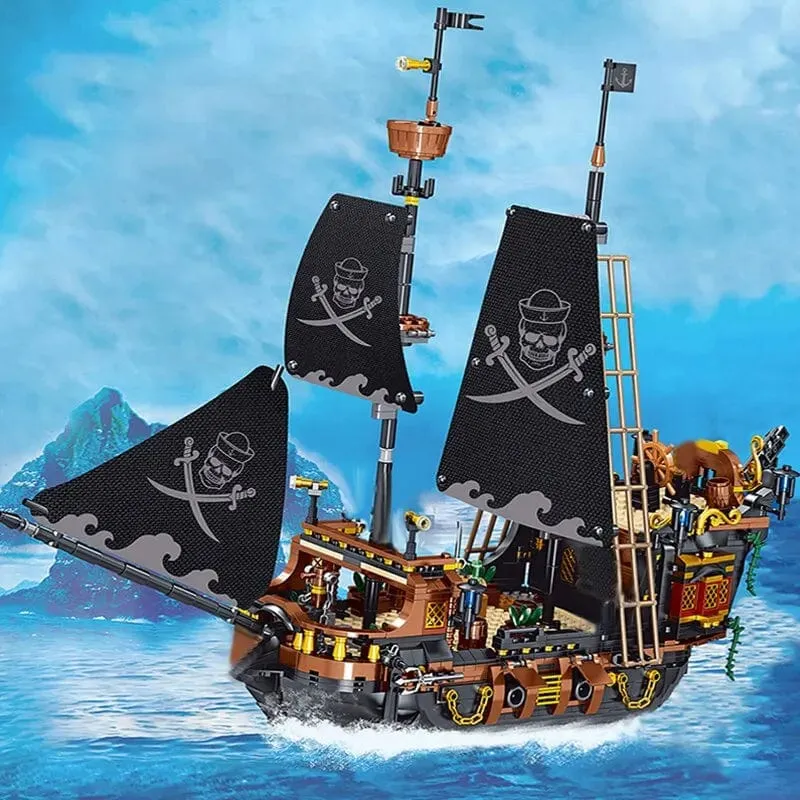 Piratenschiff Bausteine ​​Segeln Storm Schiff MOC Modell Bricks Kits Kreative Desktop Dekoration kinder Pädagogisches DIY Spielzeug