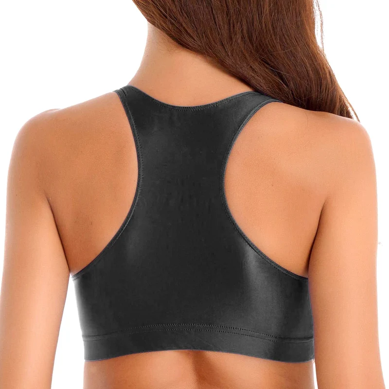 Sport-Crop-Tops für Damen, glänzend, U-Ausschnitt, Tank-Tops, einfarbig, Camis, Weste, Tops für Sportbekleidung, Fitnessstudio, Workout, Laufen, Fitness, Yoga