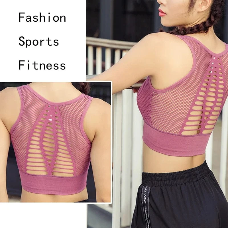 Yoga Sport-Bh Frauen Yoga Crop Top Stoßfest Push-Up Unterwäsche Fitness Bhs Sportlich Weste Gym Shirt Sport Sportswear Sling bh