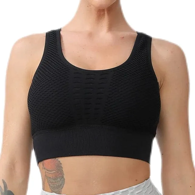 Yoga Sport-Bh Frauen Yoga Crop Top Stoßfest Push-Up Unterwäsche Fitness Bhs Sportlich Weste Gym Shirt Sport Sportswear Sling bh
