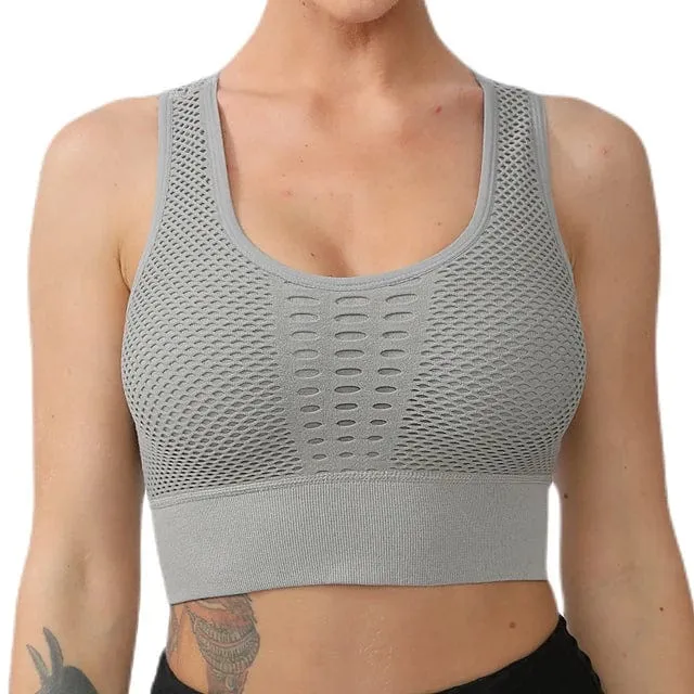 Yoga Sport-Bh Frauen Yoga Crop Top Stoßfest Push-Up Unterwäsche Fitness Bhs Sportlich Weste Gym Shirt Sport Sportswear Sling bh