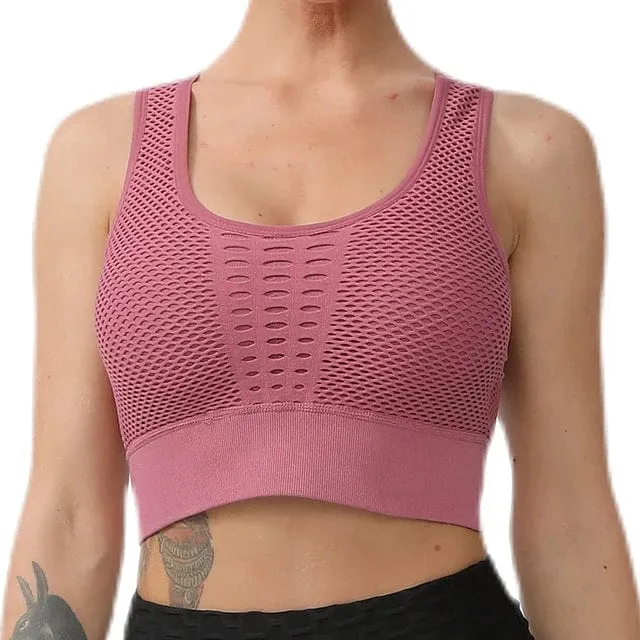 Yoga Sport-Bh Frauen Yoga Crop Top Stoßfest Push-Up Unterwäsche Fitness Bhs Sportlich Weste Gym Shirt Sport Sportswear Sling bh