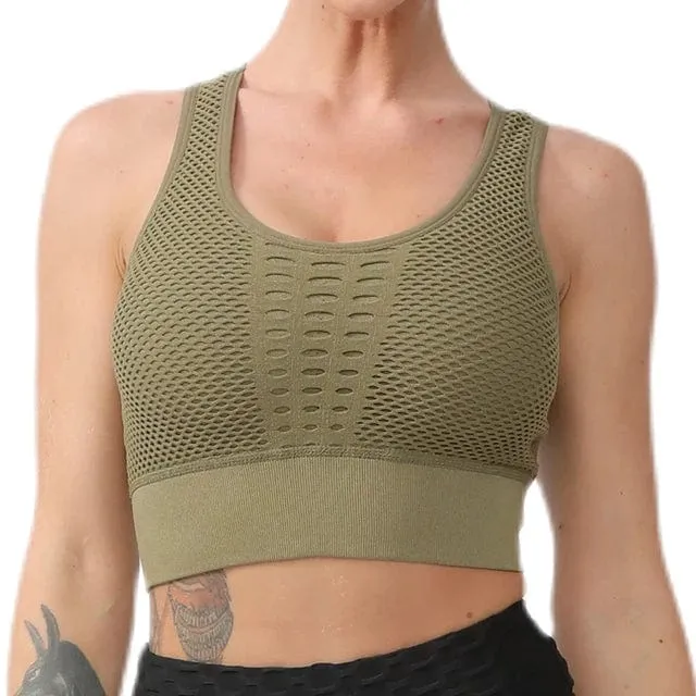 Yoga Sport-Bh Frauen Yoga Crop Top Stoßfest Push-Up Unterwäsche Fitness Bhs Sportlich Weste Gym Shirt Sport Sportswear Sling bh