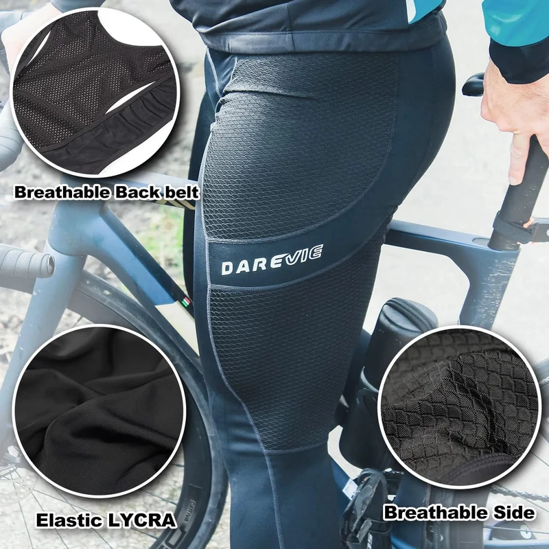 DAREVIE Radsport-Trägerhose Sommer Herren Gel-Pad Radfahren Lange Trägerhose Atmungsaktive Herren-Radsporthose Enge 6-Stunden-Fahrthose