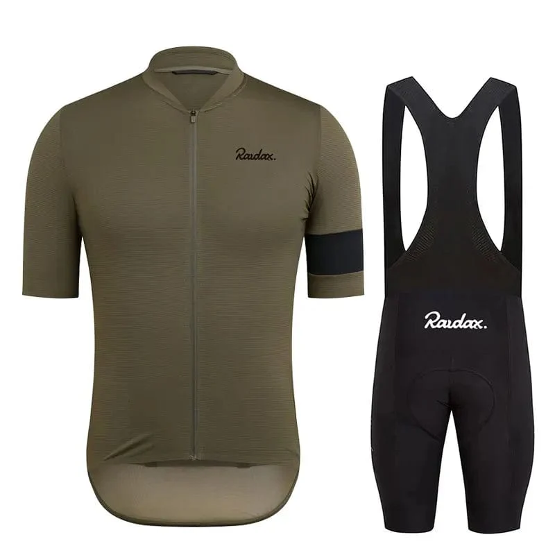 Raudax 2024 Männer Kurzarm Jersey Sets Ropa Ciclismo Hombre Sommer Radfahren Kleidung Triathlon Trägerhose Anzug Fahrrad Uniform