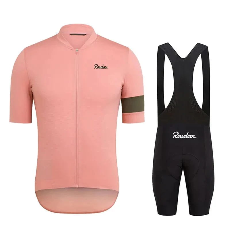 Raudax 2024 Männer Kurzarm Jersey Sets Ropa Ciclismo Hombre Sommer Radfahren Kleidung Triathlon Trägerhose Anzug Fahrrad Uniform