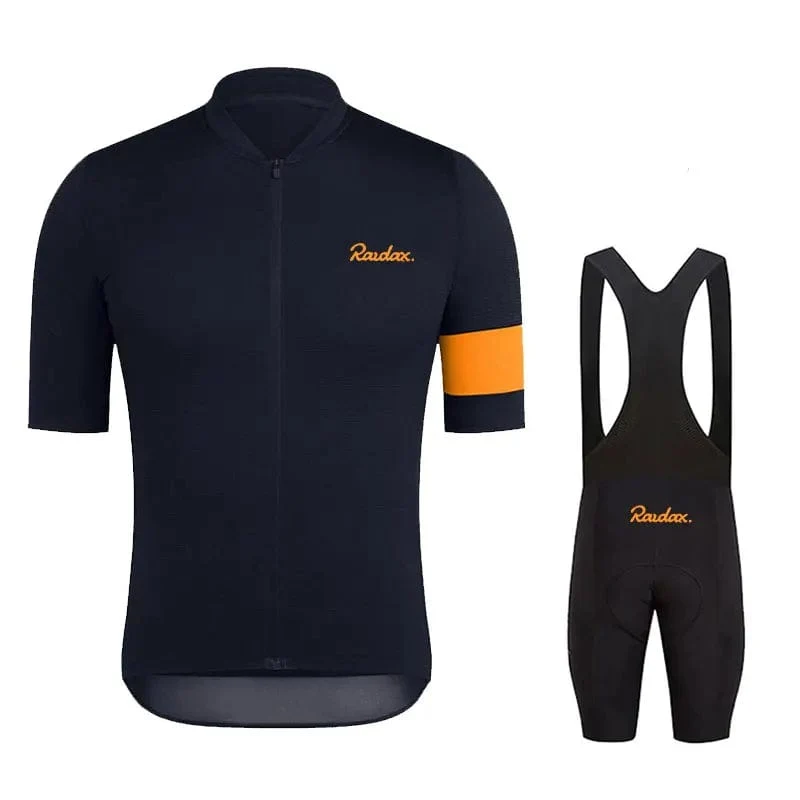 Raudax 2024 Männer Kurzarm Jersey Sets Ropa Ciclismo Hombre Sommer Radfahren Kleidung Triathlon Trägerhose Anzug Fahrrad Uniform