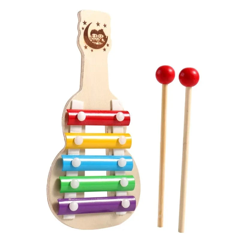 Kinder-Musical-Xylophon Montessori Baby-Musical-Spielzeug Holz-Schlaginstrumente Drum Set Lernen Lernspielzeug für Kleinkinder