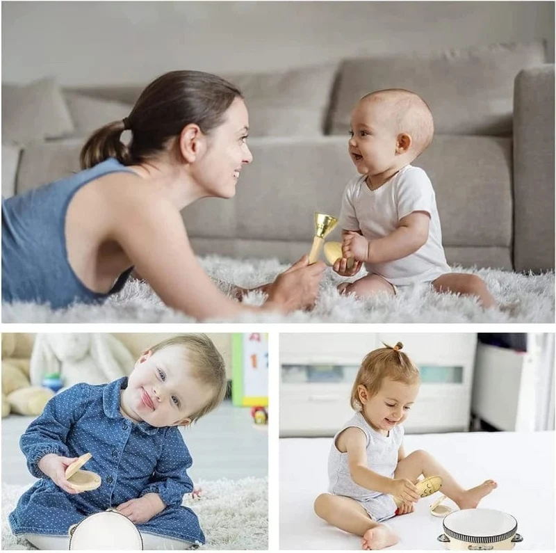 Baby-Musikspielzeug, pädagogisches Lernspielzeug, Musikinstrument, Kinderspiel, Montessori-Holzrassel, Neugeborenenspielzeug, 0–12 Monate