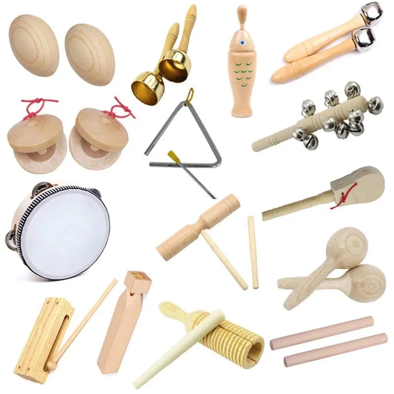 Musikinstrumente für Babys im Alter von 1 bis 2 Jahren, Montessori-Baby-Holzspielzeug, Kinderspiel, interaktives Musikspielzeug, Lernspielzeug für Babys
