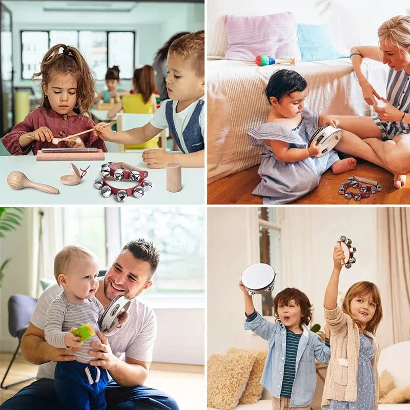 Musikinstrumente für Babys im Alter von 1 bis 2 Jahren, Montessori-Baby-Holzspielzeug, Kinderspiel, interaktives Musikspielzeug, Lernspielzeug für Babys