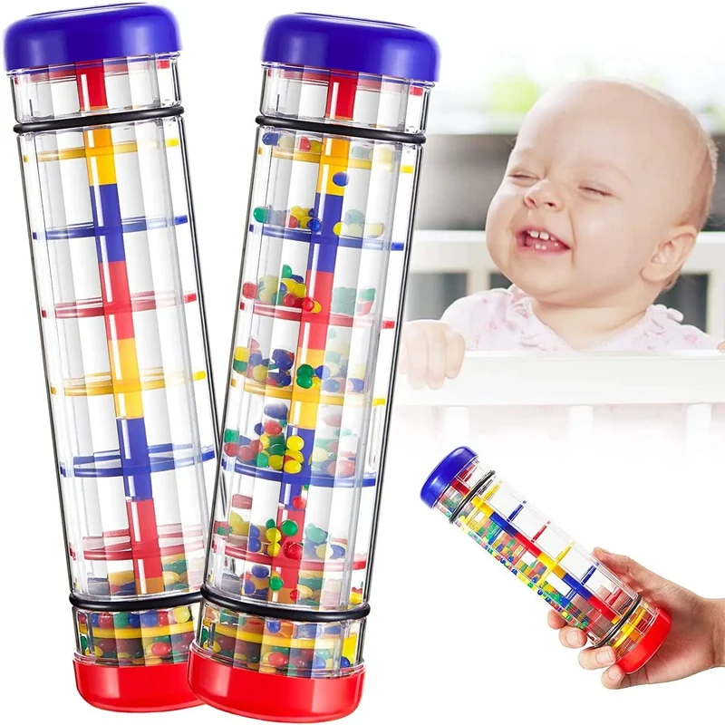Rainmaker Babyspielzeug Regenstab Musikspielzeug für Babys im Alter von 1 2 3 Jahren Handschüttler Rasselspielzeug Lerninstrument Spielzeug für Kinder