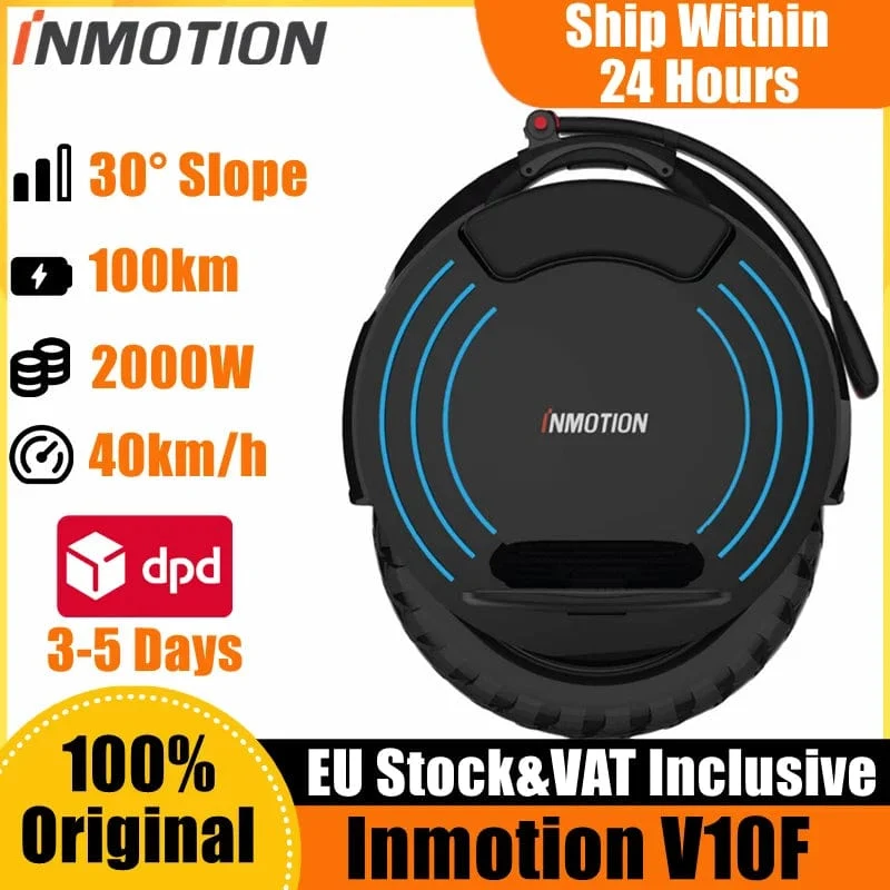 EU Lager INMOTION V10F Einrad 84V 960Wh Batterie 2000W Motor 40km/h Höchstgeschwindigkeit APP Led Licht Selbst Balance Smart V10F EUC E-rad