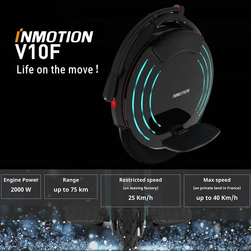 EU Lager INMOTION V10F Einrad 84V 960Wh Batterie 2000W Motor 40km/h Höchstgeschwindigkeit APP Led Licht Selbst Balance Smart V10F EUC E-rad