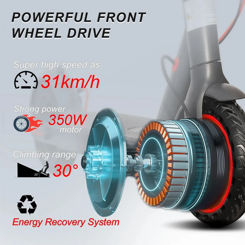 JUICEASE 35KM Elektroroller 350W Elektroroller für Erwachsene Faltbarer Mobilitätsroller für Xiaomi M365 ES80 Elektro-Tretroller