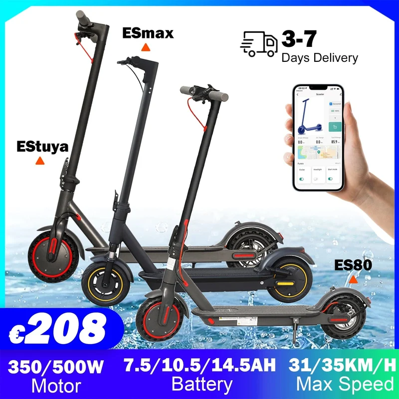 AOVOPRO Elektroroller mit 350/1000 W Motor, 35 km/h Höchstgeschwindigkeit, E-Scooter, 8.5/10 Zoll Reifen, Elektro-Tretroller, 45 km, Roller für Erwachsene
