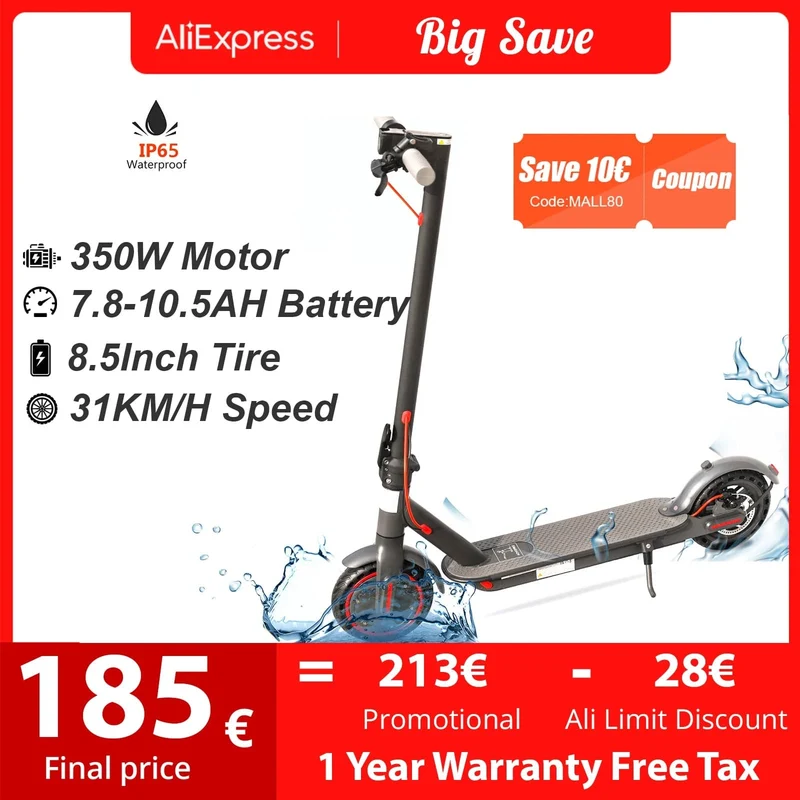 AOVOPRO 7.8-10.5 AH Elektroroller 350 W 31 km/h Faltbarer elektrischer Tretroller 8.5 Zoll APP Smart Escooter für Erwachsene