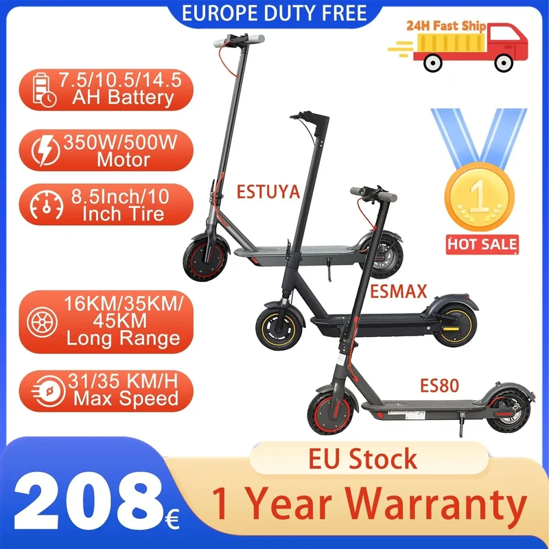 JUICEASE Elektroroller 1000 W/350 W Leistungsstarker Motor 7.5/14.5 Ah Akku Faltbarer Escooter 8.5/10 Zoll Anti-Skip-Reifen für Erwachsene